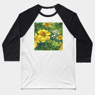 Yellow Marigolds Baseball T-Shirt